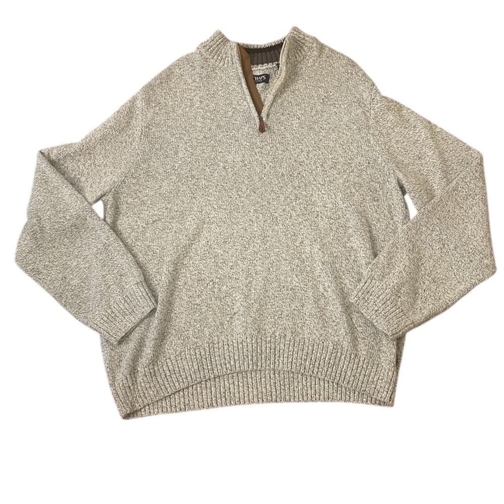 🆕 CHAPS Quarter Zip Heavy Knit Sweater Mens XXL/ TTG